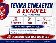 Την Κυριακή 7 Ιουνίου  οι εκλογές του Α.Ο Πυλίου
