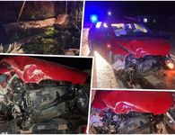 Τροχαίο στον Επαρχιακό - Αυτοκίνητο ξέφυγε της πορείας του και προσέκρουσε με σφοδρότητα σε τοιχίο 