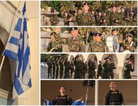 Συνοδεία της Φιλαρμονικής της 80 ΑΔΤΕ η έπαρση της Σημαίας στο Διοικητήριο Κω