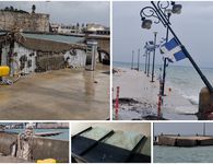 Έσπασαν τα μπλόκια στο λιμάνι της Κω - Έπεσαν κολώνες φωτισμού- Zημιές και σε επιχειρήσεις (vid)