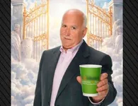 Αντιδράσεις με διαφήμιση μαγαζιού που δείχνει τον Γιώργο Παπαδάκη να πίνει τον καφέ του από τον Παράδεισο