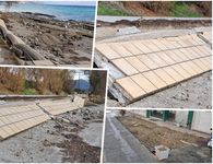 Ζημιές από την κακοκαιρία στην Καρδαμαινα - Κατέρρευσε πεζοδρομιο στον παραλιακό δρόμο 