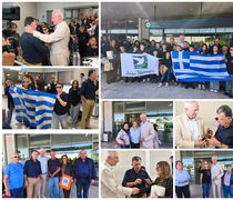 Συγκίνηση κατά την άφιξη στην Κω των μαθητών και του Δημάρχου Περιστερίου που θα παρελάσουν στην Ψέριμο - Τους υποδέχτηκε ο Δήμαρχος Κω