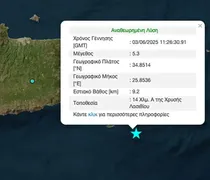 Κρήτη: Σεισμός 5,3 Ρίχτερ ανοιχτά του Λασιθίου