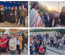 Πλήθος πιστών στον Αρχιερατικό εσπερινό της Αγίας Υπομονής στο εξωκκλήσι της οικογένειας Κασίου στη Μεσαριά