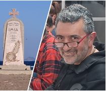 Eπιμνημόσυνη Δέηση στo Μνημείο των Ιμίων στην περιοχή Σκανδαρίου (Φάρος) που τοποθετήθηκε από το Εργαστήριο Ψηφιδωτών της Μητροπόλεως