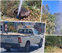 Κόπηκε σωλήνας στο παρκάκι στην πιάτσα Ταξί και δημιουργήθηκε «σιντριβάνι»