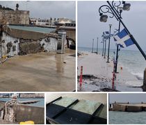 Έσπασαν τα μπλόκια στο λιμάνι της Κω - Έπεσαν κολώνες φωτισμού- Zημιές και σε επιχειρήσεις (vid)