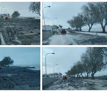 Προβλήματα στον παραλιακό δρόμο στο Τιγκάκι – Γέμισε φύκια και άμμο