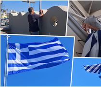 Τοποθέτηση νέων Ελληνικών σημαιών από τον Πρόεδρο της Κοινότητας Κω Σ. Χατζηπέτρο