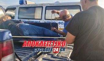 Φολέγανδρος: «Έμεινε» το ασθενοφόρο στο δρόμο και μετέφεραν την τραυματία σε καρότσα (pic)
