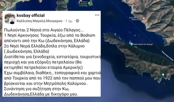 Η κ. Καλλιόπη Μαγκλή Μούγρου από την Kάλυμνο βγάζει στο … «σφυρί» την τουρκική νησίδα Αρκόνησο και την ελληνική νησίδα Νερά 