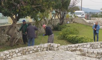 Εργασίες καθαρισμού και καλλωπισμού στην Ευαγγελίστρια