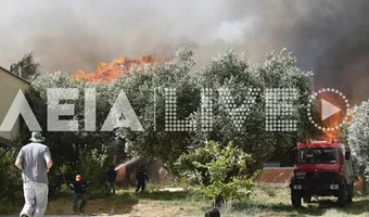 Φωτιά στα Κρέστενα Ηλείας -  Εχουν εκκενωθεί 3 περιοχές