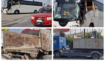 Τροχαίο στον Επαρχιακό - Λεωφορείο συγκρούστηκε με φορτηγό