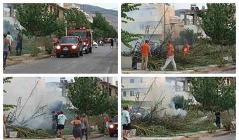 Φωτιά σε καλαμιές στην οδό Παπαθεοφάνους στην Κω