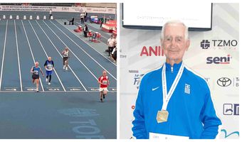 Θέμα στα κορυφαία αθλητικά site της χώρας ο 95χρονος Κώος Κ. Χατζηεμμανουήλ που πέτυχε παγκόσμιο ρεκόρ στα 60μ.
