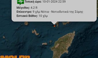 Σεισμική δόνηση 4,2 R στα Δωδεκάνησα