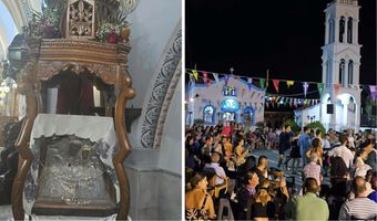 Κοσμοσυρροή στην Ψέριμο για την Παναγιά τη “Μελαχρινή”