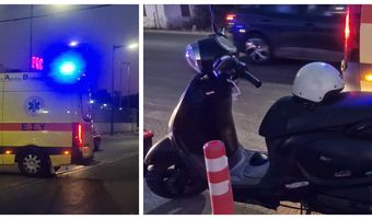 Tροχαίο ατύχημα στον Επαρχιακό με πτώση δικύκλου