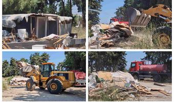 Ξεκίνησε η απομάκρυνση των Ρομά από την πόλη- Γκρεμίστηκαν οι παράγκες στο πάρκινκ στις “Σημαίες”