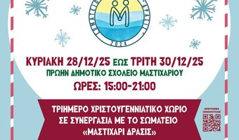 Ακυρώνονται λόγω πένθους οι εκδηλώσεις στο Χριστουγεννιάτικο Χωριό στο Μαστιχάρι
