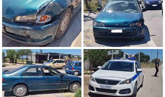 Τροχαίο ατύχημα στο Ζηπάρι με σύγκρουση αυτοκινήτων