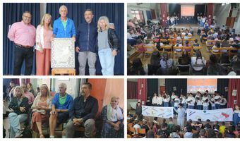 Υπέροχη η γιορτή του 6ου Δημ. Σχολείου Κω για το Πολυτεχνείο - Δωρεά ενός ψηφιδωτού από τουρίστα μαθητή του εργαστηρίου της Μητρόπολης Κω