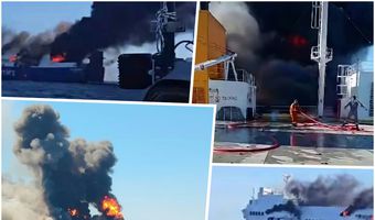 Φωτιά στο πλοίο "BLUE CARRIER 2": Μετέφερε αρκετά φορτία και για την Κω (ορισμένα κάηκαν ολοσχερώς)