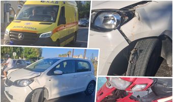Tροχαίο στο κέντρο της Κω: Δίκυκλο συγκρούστηκε με ΙΧ αυτοκίνητο