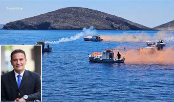 Με κόρνες πλοίων και καπνογόνα το τελευταίο «αντίο» στον δήμαρχο Φούρνων Κορσεών