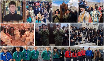 Πλήθος πιστών στην Πολυαρχιερατική Θεία Λειτουργία και τη λιτανεία του Οσίου Σάββα του εν Καλύμνω 