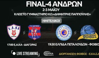 2-3/5 ΣΤΗΝ ΚΩ ΤΟ F4 ΜΠΑΣΚΕΤ ΑΝΔΡΩΝ