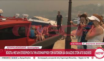 Φωτιά στη Βοιωτία: Επιχείρηση απομάκρυνσης κατοίκων διά θαλάσσης στον Άγιο Βασίλειο