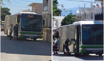 Κυκλοφοριακό χάος στο Πλατάνι – Λεωφορείο της Δημ. Συγκοινωνίας έμεινε από καύσιμα στη μέση του δρόμου 