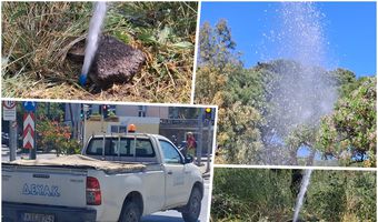 Κόπηκε σωλήνας στο παρκάκι στην πιάτσα Ταξί και δημιουργήθηκε «σιντριβάνι»