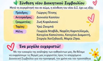 To νέο Δ.Σ. του Σ/γου Γονέων και Κηδεμόνων του 1ου και 2ου Νηπιαγωγείου Πυλίου