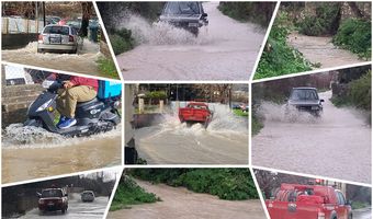 Πλημμύρισαν δρόμοι και σπίτια στην Κω - Προβλήματα από την έντονη βροχόπτωση