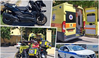 Τροχαίο στον Επαρχιακό: Σφοδρή σύγκρουση αυτοκινήτου με μηχανή 