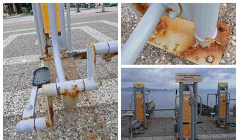 Δημήτρης Καλλούδης: Σκουριασμένα τα μηχανήματα του υπαίθριου γυμναστηρίου στο λιμάνι της Κω