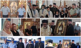 Με τις δέουσες τιμές η υποδοχή της Θαυματουργής Ιεράς Εικόνας του Αγίου Φανουρίου 