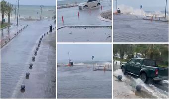 Σε "Βενετία"  μετατράπηκε το λιμάνι της Κω - Πλημμύρισε οι παραλιακός δρόμος από την Αβέρωφ μέχρι το Ακταίον (vid)