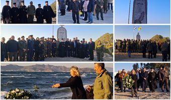 Συγκίνηση και εθνική υπερηφάνεια στην επιμνημόσυνη δέηση στο Φάρο για τους ήρωες των Ιμίων μπροστά στο νέο μνημείο