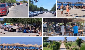Ασφυκτικά γεμάτη η παραλία στο Τιγκάκι την Κυριακή – Στο προσκήνιο ξανά τα χρόνια προβλήματα της περιοχής