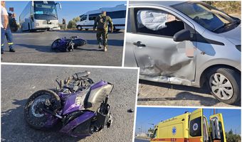 Tροχαίο στον Επαρχιακό: Σύγκρουση ΙΧ με δίκυκλο - Στο νοσοκομείο ο οδηγός