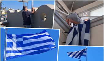 Τοποθέτηση νέων Ελληνικών σημαιών από τον Πρόεδρο της Κοινότητας Κω Σ. Χατζηπέτρο