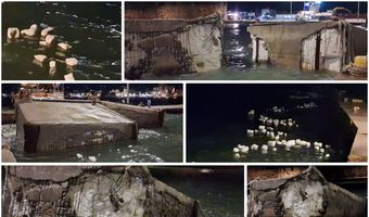 Η κακοκαιρία διέλυσε τα μπλόκια στο λιμάνι της Κω – Γέμισε η θάλασσα με δεκάδες μικρά κομμάτια