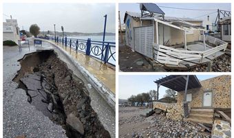 Nέες «πληγές» στην Κέφαλο από την χθεσινή κακοκαιρία: Kατέρρευσε νέο τμήμα του παραλιακού δρόμου - Ζημιές σε επιχειρήσεις