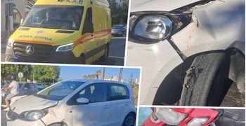 Tροχαίο στο κέντρο της Κω: Δίκυκλο συγκρούστηκε με ΙΧ αυτοκίνητο