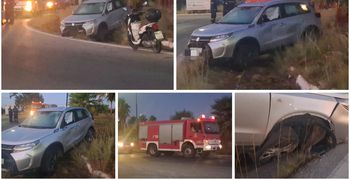 Tροχαίο στον κόμβο Αντιμάχειας – Αυτοκίνητο εξετράπη της πορείας του